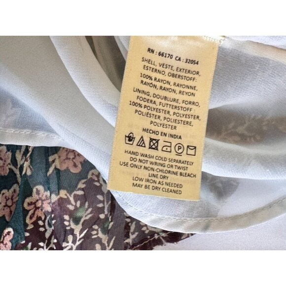 Anthropologie Floreat Patchwork Floral Peasant Blouse Sz XXSP EUC Gorgeous Boho - Picture 9 of 12